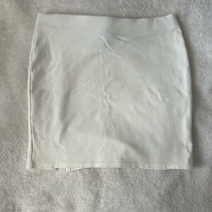 Forever 21 White Ribbed High-Waist Mini Skirt